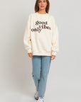 Le Lis Letter Embroidery Oversized Sweatshirt