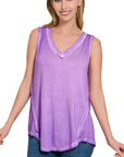 Zenana Washed Sleeveless V-Neck - My Pampered Life Seattle