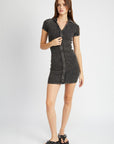 Emory Park Exposed Seam Collared Mini Dress