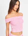 Emory Park Garment Dyed Strapless Crop Top