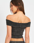 Emory Park Garment Dyed Strapless Crop Top