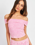 Emory Park Garment Dyed Strapless Crop Top