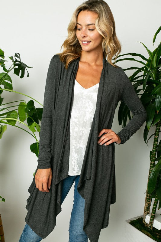 e Luna PLUS Solid Jersey Cascade Cardigan