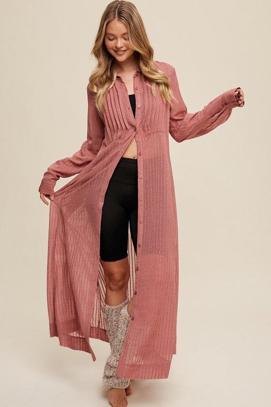 Listicle Long Button Down Shirt Maxi Dress