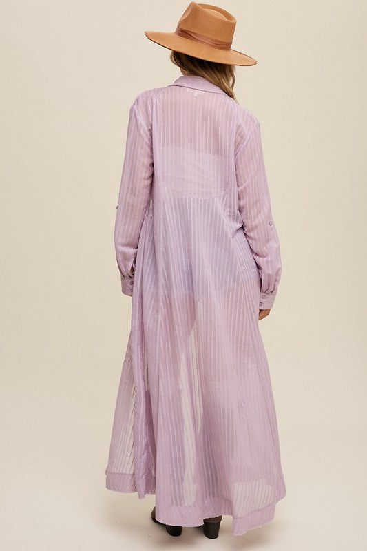 Listicle Long Button Down Shirt Maxi Dress