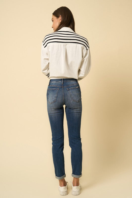 Denim Lab USA Destroyed Boyfriend Jeans