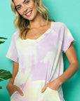 e Luna PLUS Tie Dye Thermal V-Neck Top