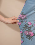 Floral Denim Wide Leg Jeans