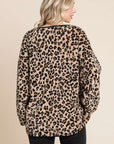 Culture Code Leopard Faux Fur Round Neck Top