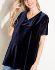 e Luna Velvet V-Neck Boxy Top