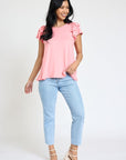 Spring Double Ruffle Sleeve Top