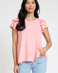 Spring Double Ruffle Sleeve Top