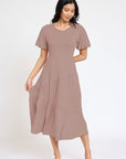 Plus Solid Diagonal Tiered Flowy Dress