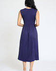 PLUS Sleeveless Cross-Over Bodice Midi Dress