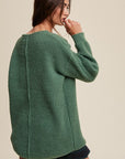 Listicle Slouchy V-neck Ribbed Knit Sweater