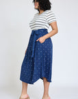 Plus Short Sleeve Sash Midi Dress