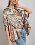 eesome Printed Half Sleeve Blouse Top