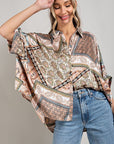 eesome Printed Half Sleeve Blouse Top