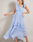 V-Neck Ruffle Maxi Dress - Online Only