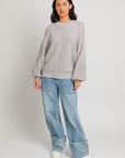 LE LIS Ribbed Knitted Sweater