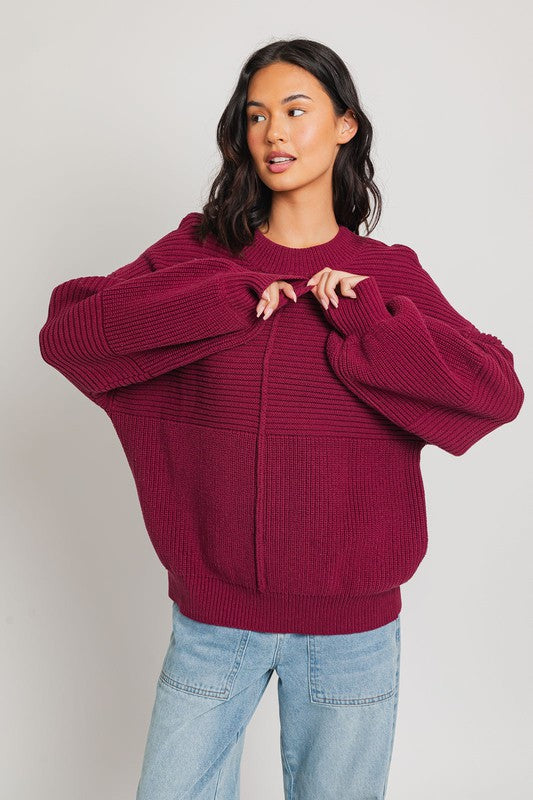 LE LIS Ribbed Knitted Sweater