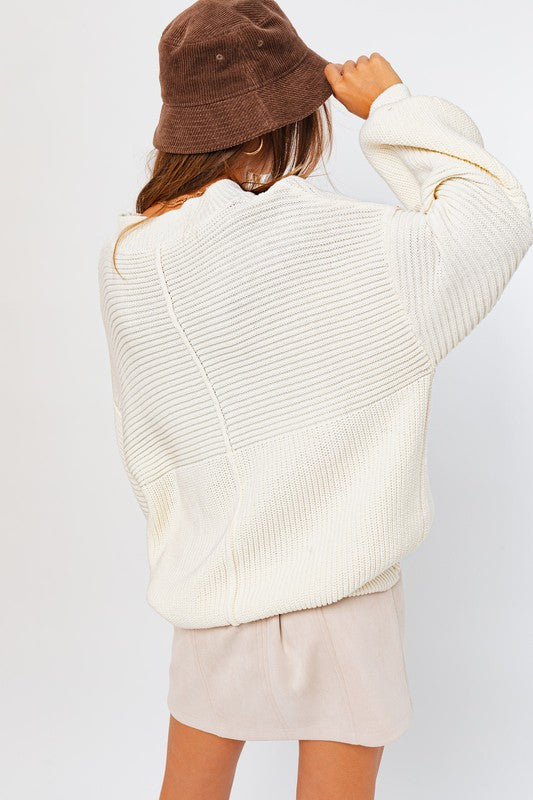 LE LIS Ribbed Knitted Sweater