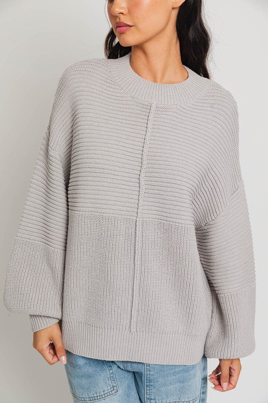 LE LIS Ribbed Knitted Sweater