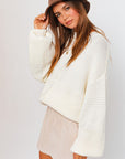 LE LIS Ribbed Knitted Sweater