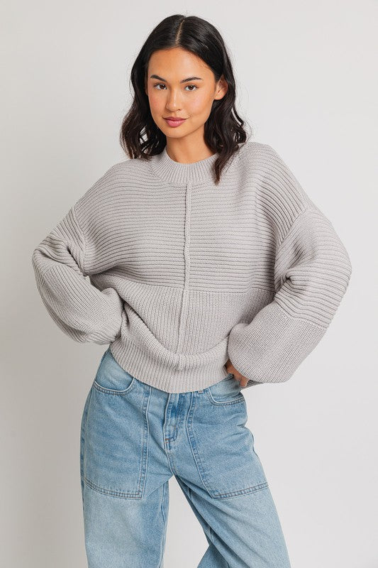 LE LIS Ribbed Knitted Sweater