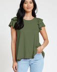 Spring Double Ruffle Sleeve Top