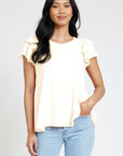 Spring Double Ruffle Sleeve Top