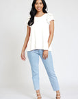 Spring Double Ruffle Sleeve Top