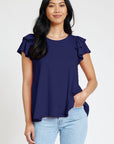 Spring Double Ruffle Sleeve Top