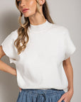 eesome Mock Neck Short Sleeve Top