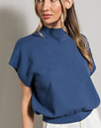 eesome Mock Neck Short Sleeve Top