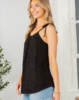 Lace Overlay Sleeveless Top