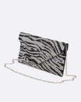 Rhinestone Animal Print Convertible Clutch