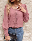 Swiss Dot Lantern Sleeve Blouse