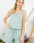 e Luna PLUS Washed Comfy Terry Romper