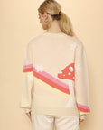 Retro Stripe Mushroom Knit Cardigan