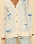 All Over Bow Knit Cardigan