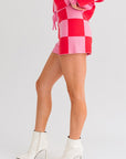 LE LIS Checkered Sweater Shorts