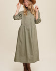 Listicle Button Front Puff Sleeve Babydoll Maxi Dress - Online Only - My Pampered Life Seattle