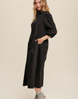 Listicle Button Front Puff Sleeve Babydoll Maxi Dress - Online Only - My Pampered Life Seattle