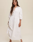 Listicle Button Front Puff Sleeve Babydoll Maxi Dress - Online Only - My Pampered Life Seattle