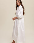 Listicle Button Front Puff Sleeve Babydoll Maxi Dress - Online Only - My Pampered Life Seattle