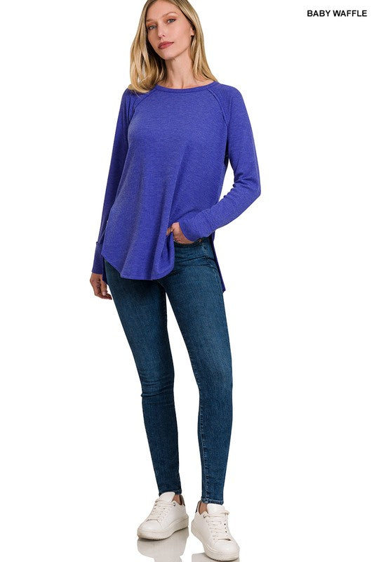 ZENANA Melage Baby Waffle Long Sleeve Top