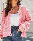 Pompom Puff Sleeve Cardigan