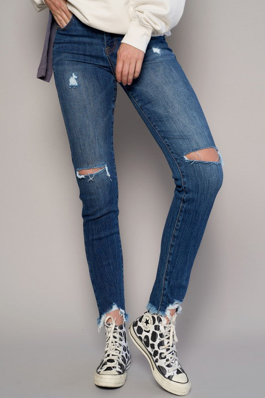 Insane Gene Mid-Rise Crop Slim Skinny