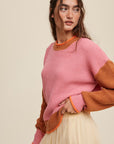 Listicle Color Block Ribbed Knit Sweater